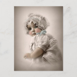 Snygg Vintage Baby Wearing Bonnet Vykort