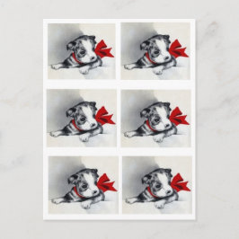 Snygg Vintage Boston Terrier Puppy Vykort