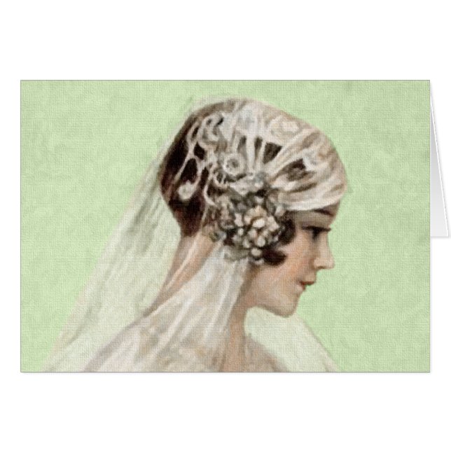 Snygg Vintage Bride Hälsningskort (Framsidan Horizontal)