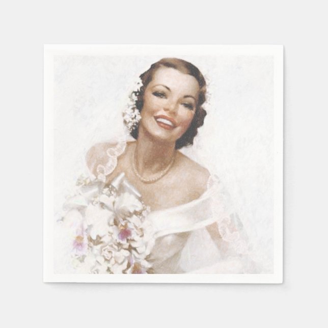 Snygg Vintage Bride Pappersservett (Framsidan)