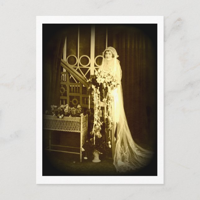 Snygg Vintage Bride Vykort (Framsida)