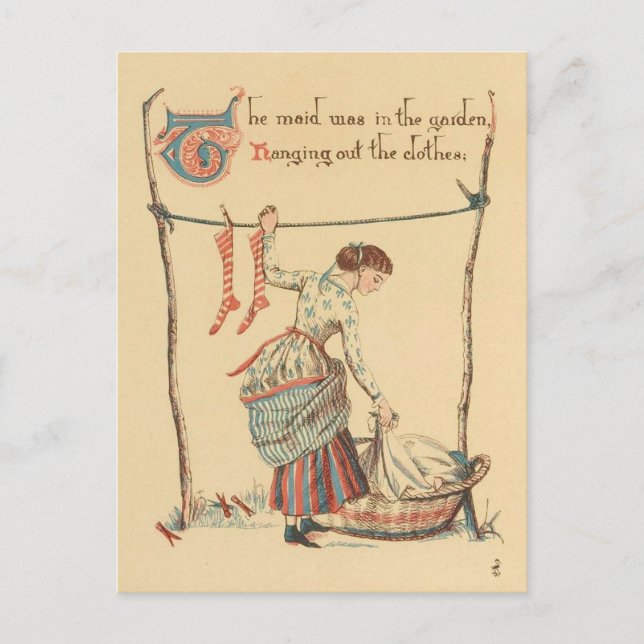 Snygg Vintage Dam Vykort (Framsida)