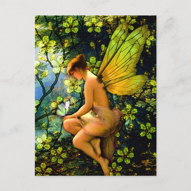 Snygg Vintage Fairy Vykort (Framsida)