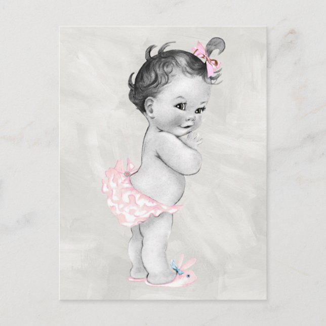 Snygg Vintage Flicka Vykort (Framsida)