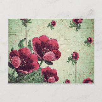 Snygg Vintage Flower Collage Vykort