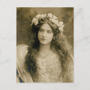 Snygg Vintage Girl Vykort