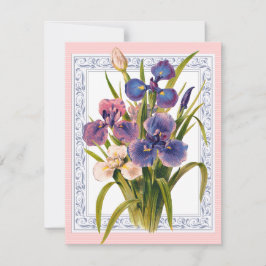 Snygg Vintage Iris Bouquet Birthday Inbjudningar