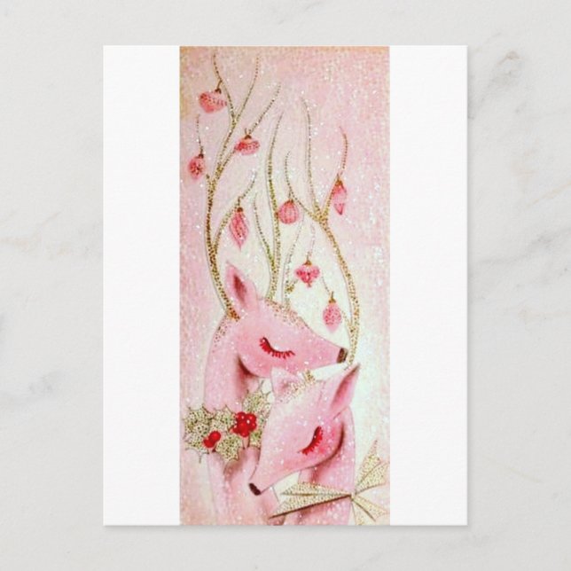 Snygg vintage-julpryder helg vykort (Framsida)