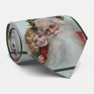 Snygg Vintage Jultomten och Girl Neck Tie Slips