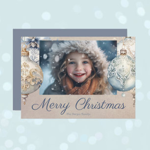 Snygg Vintage Ornament 1-foto Julkort