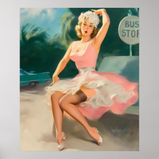 Snygg Vintage Pin Up Girl Poster