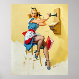 Snygg Vintage Pin Up Girl Poster