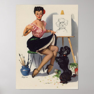 Snygg Vintage Pin Up Girl Poster