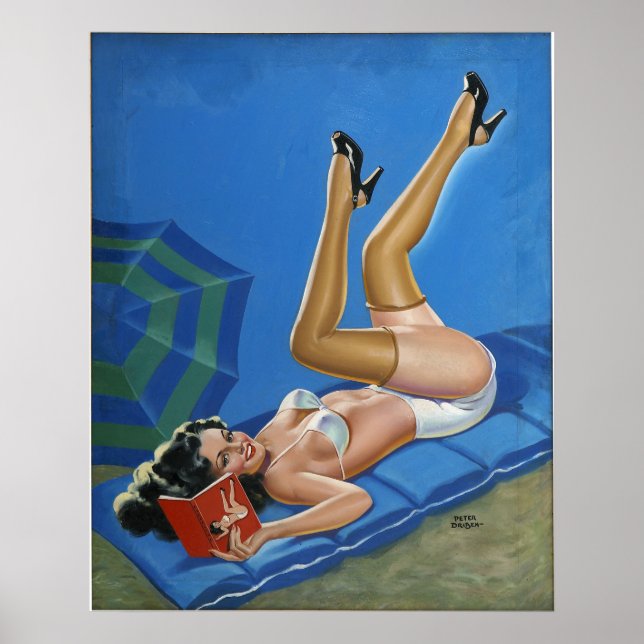 Snygg Vintage Pin-up-tjej poster (Framsidan)
