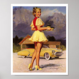 Snygg Vintage Retro Pin Up Girl Poster