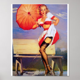 Snygg Vintage Retro Pin Up Girl Poster