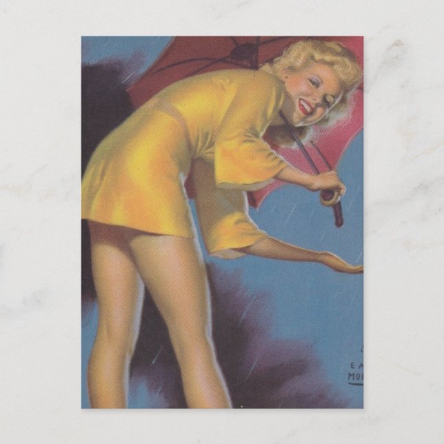 Snygg Vintage, stift upp flicka Vykort (Framsida)