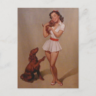 Snygg Vintage, stift upp flicka Vykort