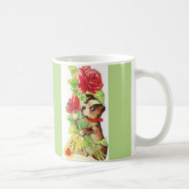 Snygg Vintage Valentine Boston Terrier Puppy Kaffemugg