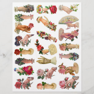 Snygg Vintage Viktorian Era Scrapbook Hand Stollig