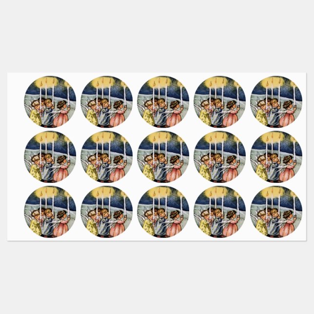 Snygg vintern änglar klistermärke (Ark)