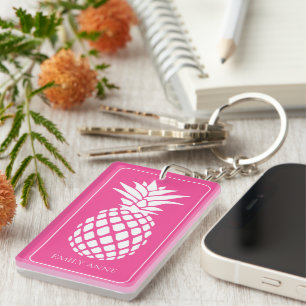 Snygg vit ananas på rosa