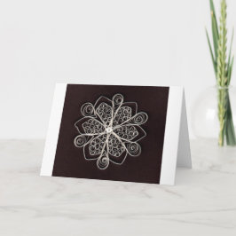 Snygg vit, Quilling Snowflake Black Background Kort