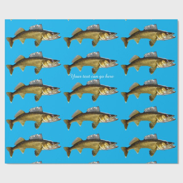 Snygg Walleye på Blue Presentpapper (Platt)