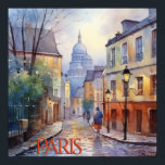 Snygg Watercolor av Paris Travel Poster<br><div class="desc">Denna poster representerar verkligen en av de många magiska visioner vi har om Paris - Montmartre och Parischarmen. Njut av den vackra poster för dig själv eller som gåva. Om du har frågor kan du skicka en chatta eller ett e-postmeddelande till charmdesignstudio@rcn.com så hjälper vi dig gärna.</div>
