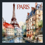 Snygg Watercolor av Paris Travel Poster<br><div class="desc">Denna poster representerar verkligen en av de många magiska visioner vi har om Paris - Eiffel Torn och Parishistorien. Njut av den vackra poster för dig själv eller som gåva. Om du har frågor kan du skicka en chatta eller ett e-postmeddelande till charmdesignstudio@rcn.com så hjälper vi dig gärna.</div>