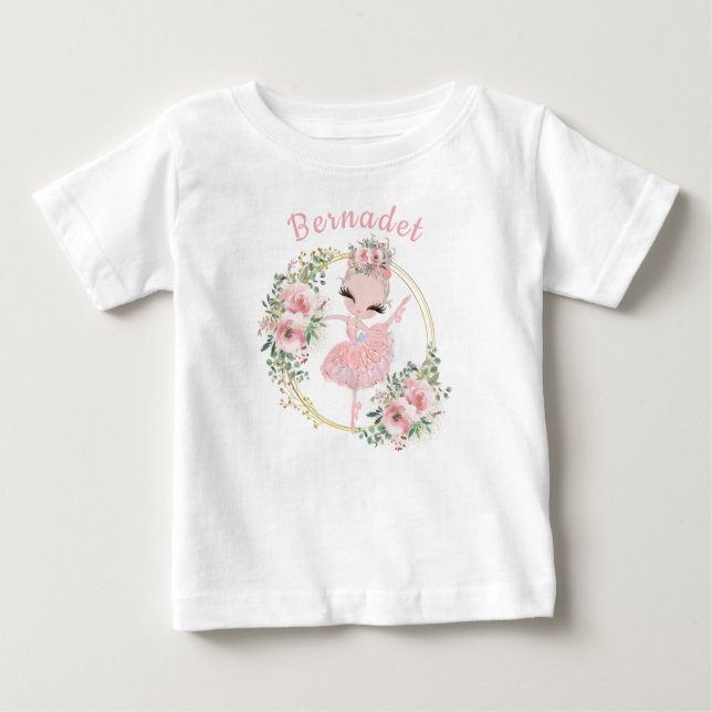 Snygg Watercolor Ballerina Fairy Baby T-Shirt (Framsida)