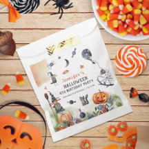 Snygg Watercolor Barns födelsedag Halloween