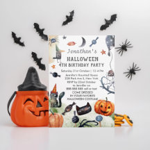 Snygg Watercolor Barns födelsedag Halloween