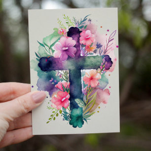 Snygg Watercolor Christian Kor Helgkort