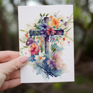 Snygg Watercolor Christian Kor Helgkort