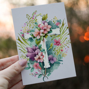 Snygg Watercolor Christian Kor Helgkort