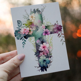 Snygg Watercolor Christian Kor Helgkort