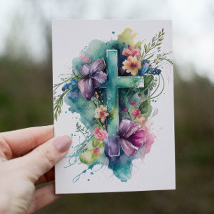 Snygg Watercolor Christian Kor Helgkort
