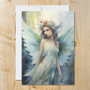 Snygg Watercolor Fairy Julkort