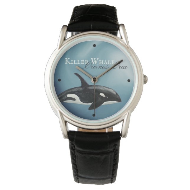 Snygg Watercolor Killer Whale, Orcinus Orca Armbandsur (Framsida)