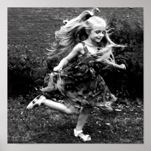 Snygg Watercolor Twirling Girl Poster
