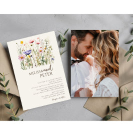 Snygg Watercolor WildblommBotanica Photo Inbjudningar