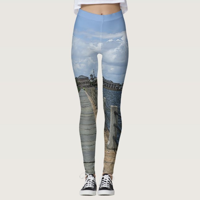 Snygg Waterfront Walkway Leggings (Framsida)