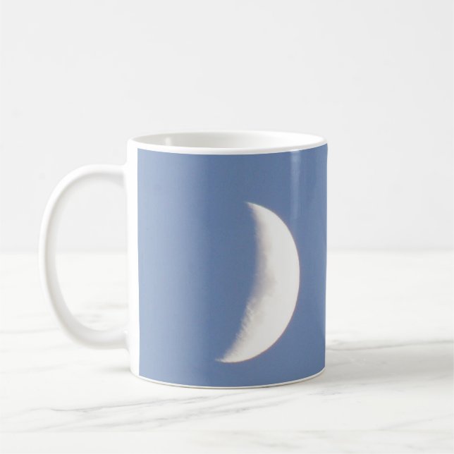 Snygg Waxing Crescent Måne i Daylight Mugg (Vänster)