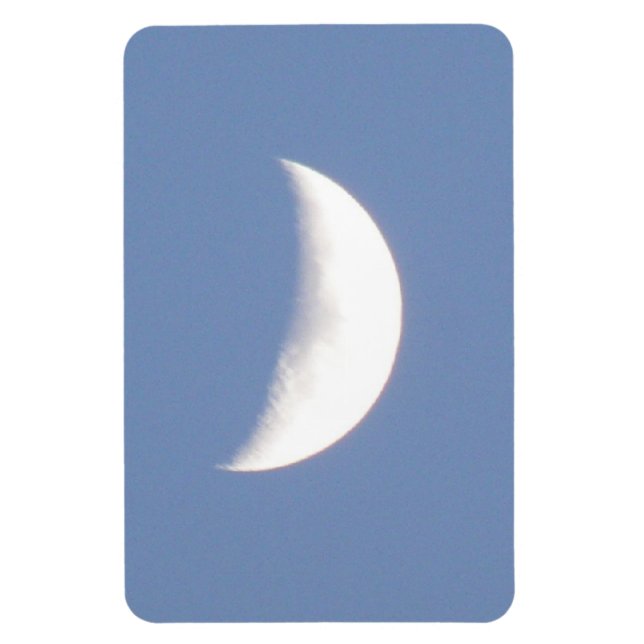 Snygg Waxing Crescent Måne i Daylight Premium Magnet (Vertikal)