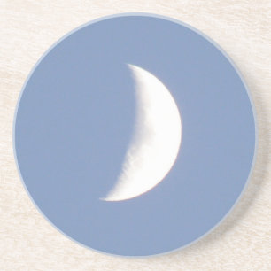 Snygg Waxing Crescent Måne i Daylight Underlägg Sandsten