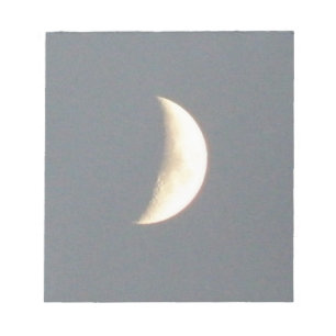 Snygg Waxing Crescent Måne vid Dusk-Anteckningsblo Anteckningsblock