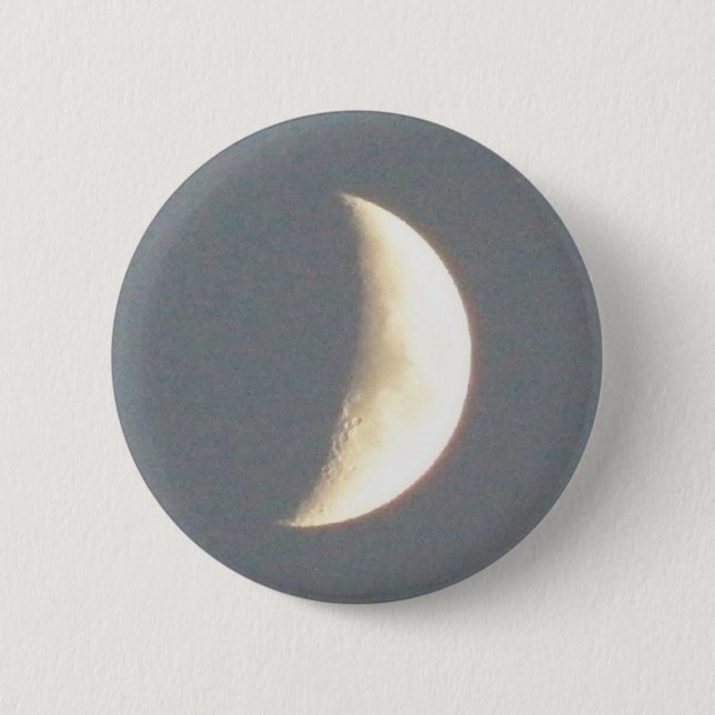 Snygg Waxing Crescent Måne vid Dusk Button Knapp (Framsida)