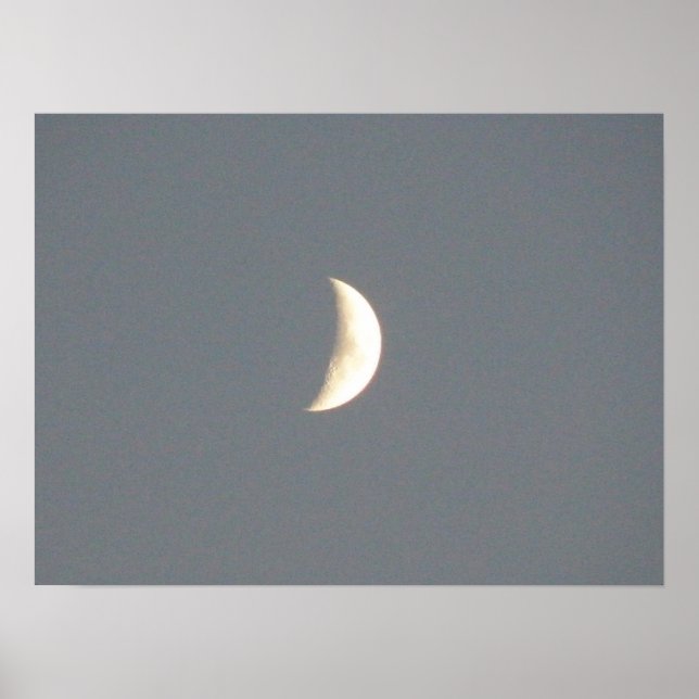 Snygg Waxing Crescent Måne vid Dusk Print Poster (Framsidan)
