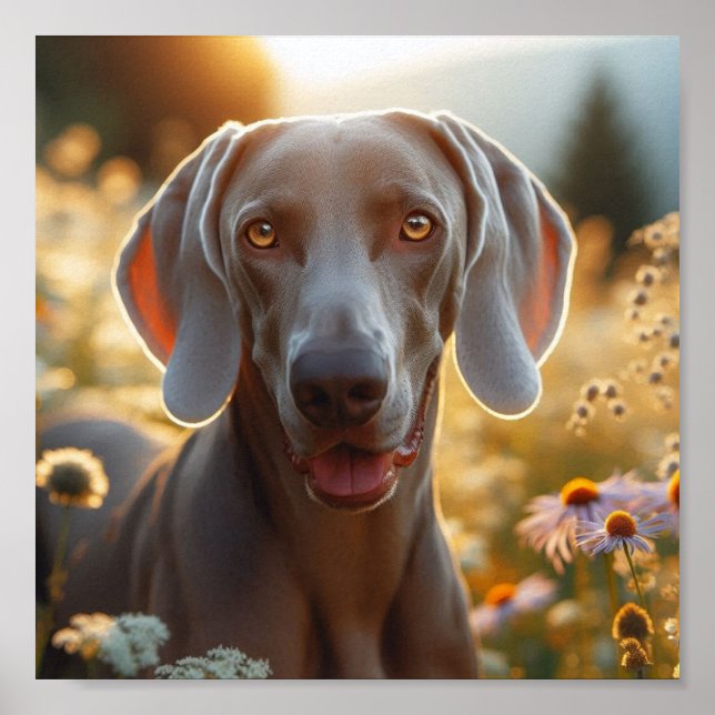 Snygg Weimaraner för Hundälskare Poster (Framsidan)